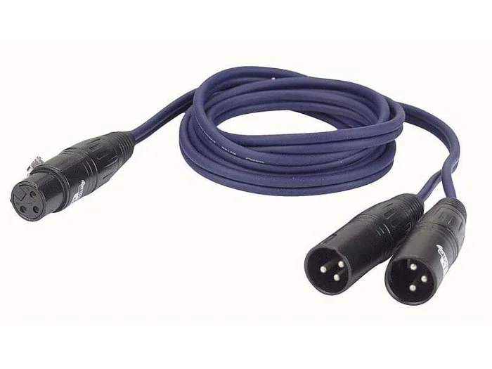 1 XLR Female to 2 XLR Male 150 cm