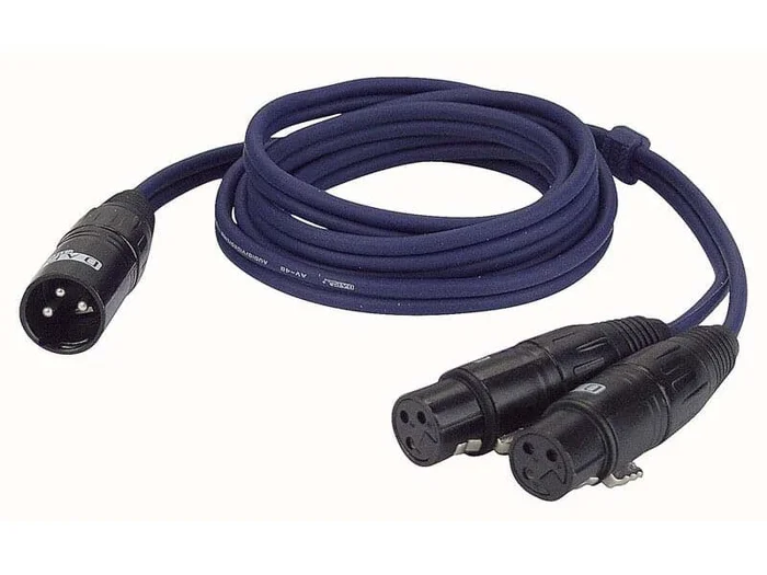 1 XLR Male to 2 XLR Female 150 cm