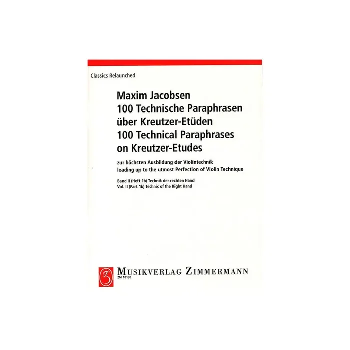 100 Technische Paraphrasen über Kreutzer-Etüden Band 2 Heft 1b