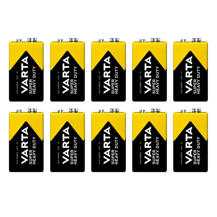 10x VARTA Super Heavy Duty 9V Batterie