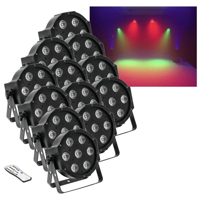 12er Set EUROLITE LED SLS-7 HCL DMX Floor – 7 x 10W RGBAW+UV