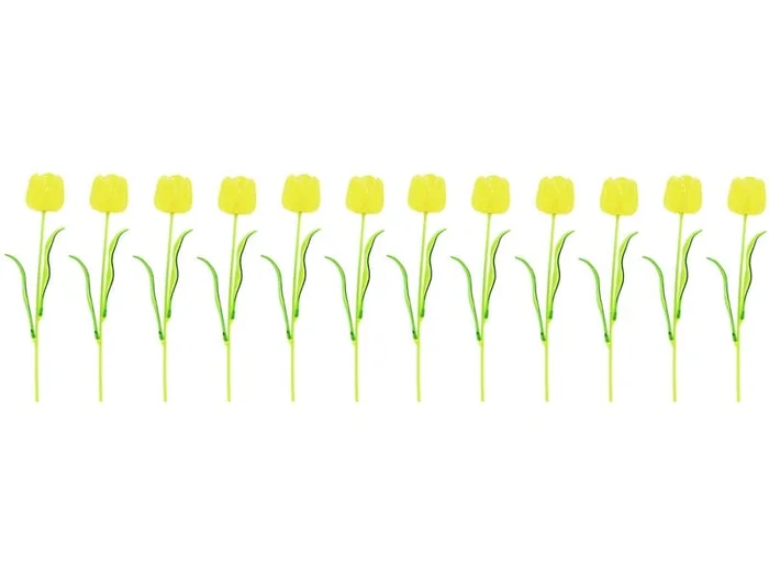 12x Europalms Kristalltulpe, gelb, 61cm, Kunstpflanze