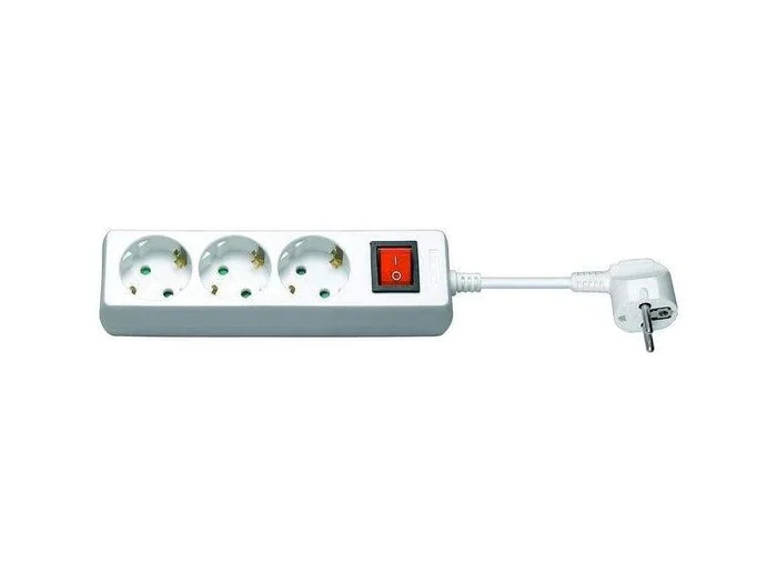 3-Fach Schutzkontakt Steckdosenleiste m. Schalter Kindersicherung 1,5m