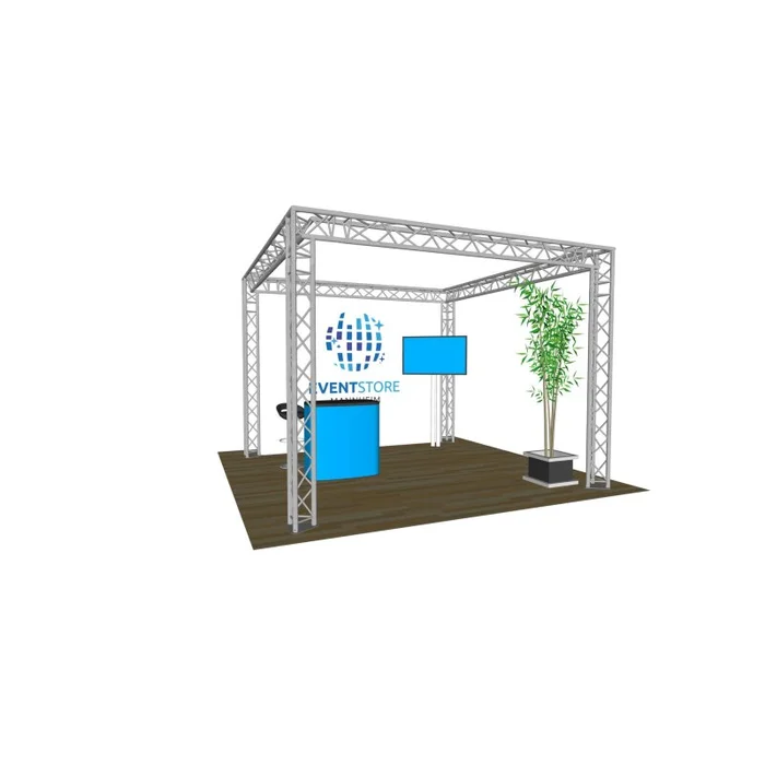 3-Punkt GLOBAL TRUSS Traversen Messestand 3m x 3m x 2,5m