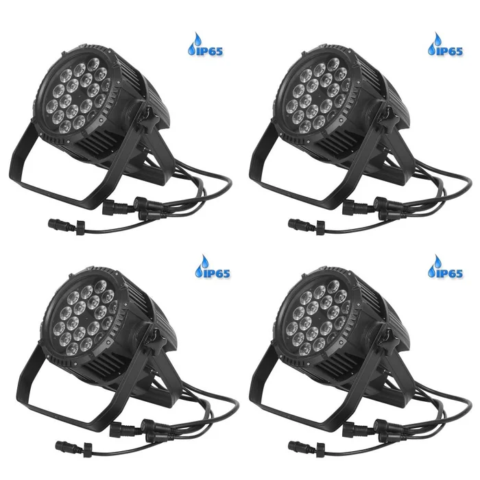 4x ETEC LED Outdoor Scheinwerfer E18 18×10 Watt RGBW