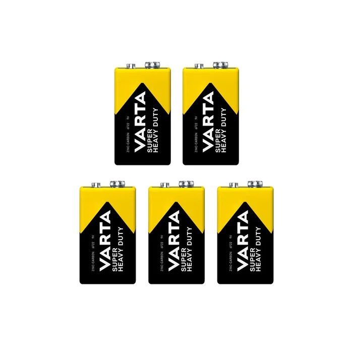 5x VARTA Super Heavy Duty 9V Batterie
