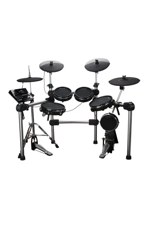 9-teiliges E-Drumkit mit Mesh-Fellen, mit 5 Pads und 4 Becken