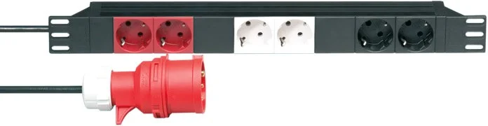 Adam Hall 19″ Parts 87473 19″ Stromverteiler 6-fach, 3 Stromkreise