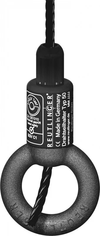 Adam Hall Accessories S 50 S V3 – Drahtseilhalter mit Koppelteil Ring für 4 – 5 mm Seile, bis 90kg