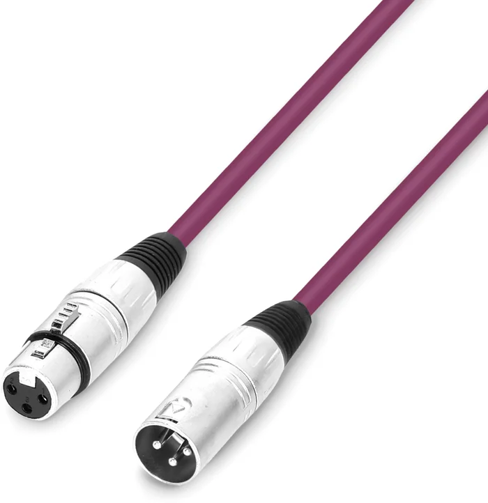 Adam Hall Cables 3 STAR MMF 0100 PUR – Mikrofonkabel XLR female auf XLR male 1m lila