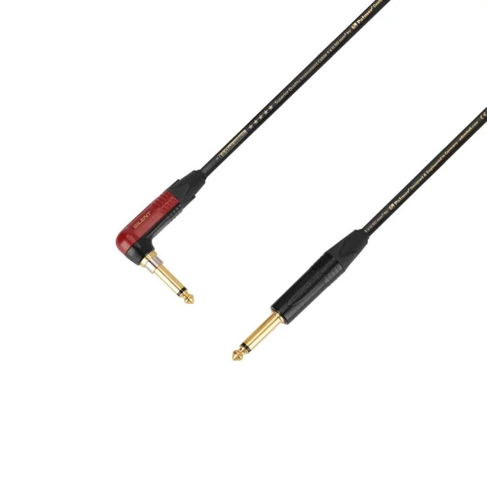 Adam Hall Cables 5 STAR IPR 0300 PALMER® CABLE SILENT – Instrumentenkabel – Palmer® & Neutrik silentPLUG® Winkelklinke x Klinke TS – 3 m