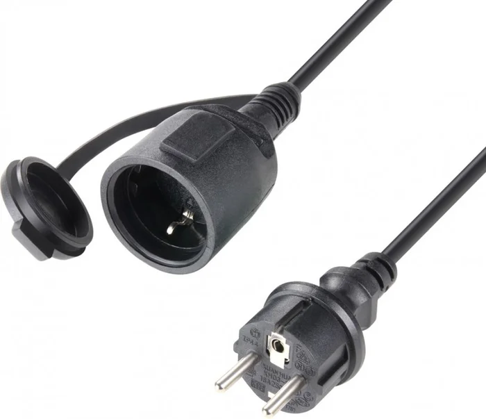 Adam Hall Cables 8101 KF 1000 Verlängerungskabel CEE 7/7 IP44 – CEE 7 IP44