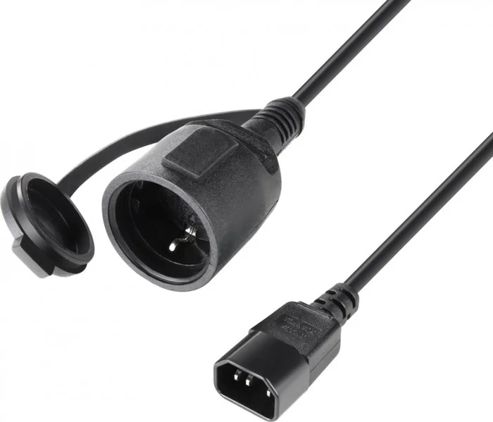 Adam Hall Cables 8101 KI 0050 Kaltgerätekabel CEE 7 IP44 – C14 0,5 m