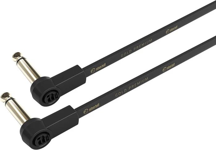 Adam Hall Cables K4 IRR 0015 FLM – Flaches Audiokabel, 6,3 mm Mono-Goldstecker, 0,15 m