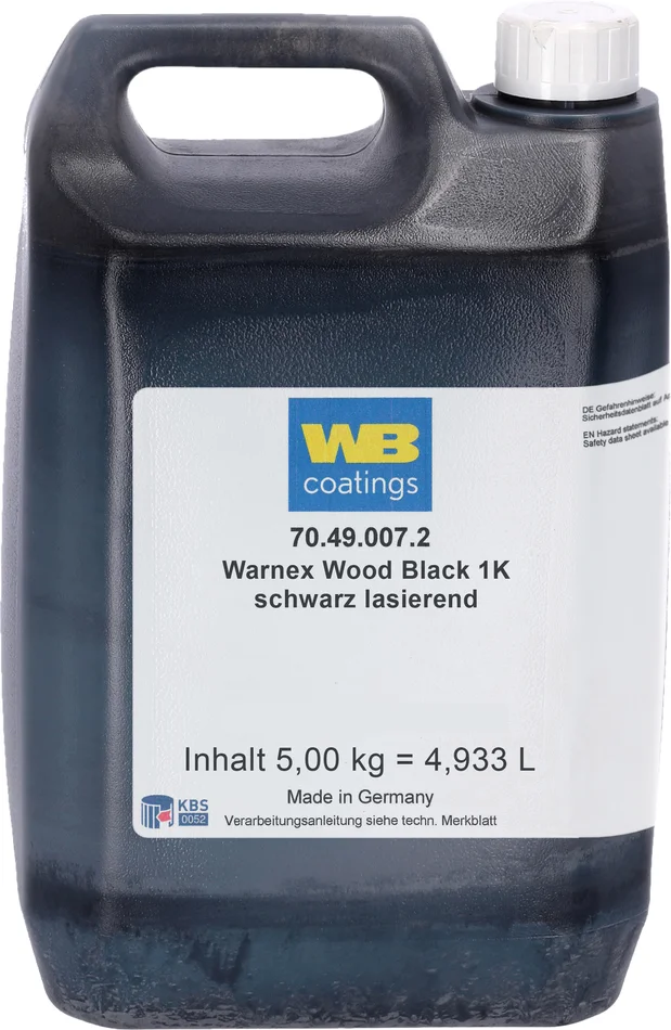 Adam Hall Hardware 0133 – Warnex wasserbasierende Holzlasurfarbe in Schwarz, 5 Liter