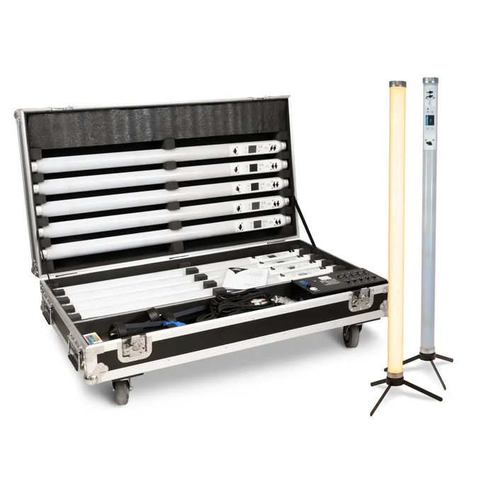 AFX SPECTRA-TUBES-FC 10 Akku LED Tubes Wireless DMX Set mit Flightcase mit Ladevorrichtung