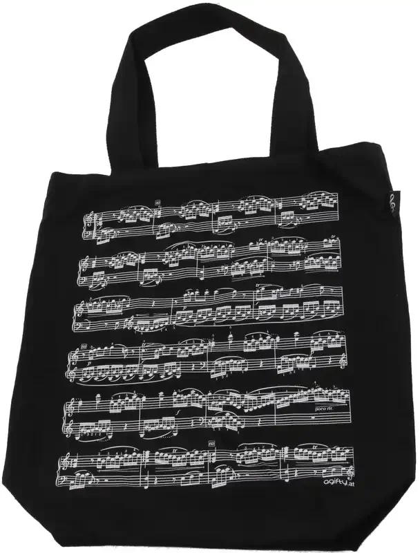 agifty B3048 City Shopper schwarz mit weißen Notenzeilen