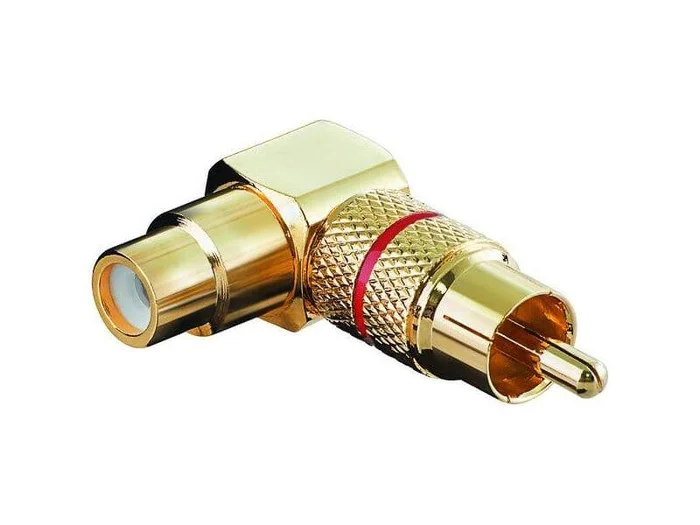 Audio-Adapter mit rotem Ring, Cinchstecker > Cinchkupplung