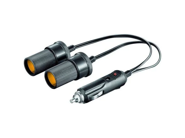 Auto-Zigaretten-Anzünder-Kabel, Länge 0,2 mtr , Stecker>2xKupplung
