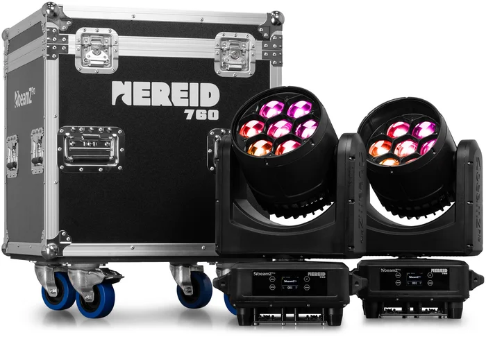 beamZ Pro Nereid760 Outdoor LED Bee Eye Moving Head mit Zoom 2 Stück im Flightcase