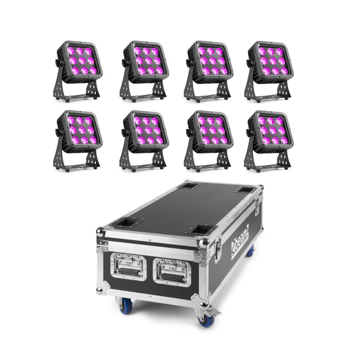 BeamZ Pro StarColor 72 Tourset 8 x IP65 LED Outdoor Fluter RGBW 9x8W im Case
