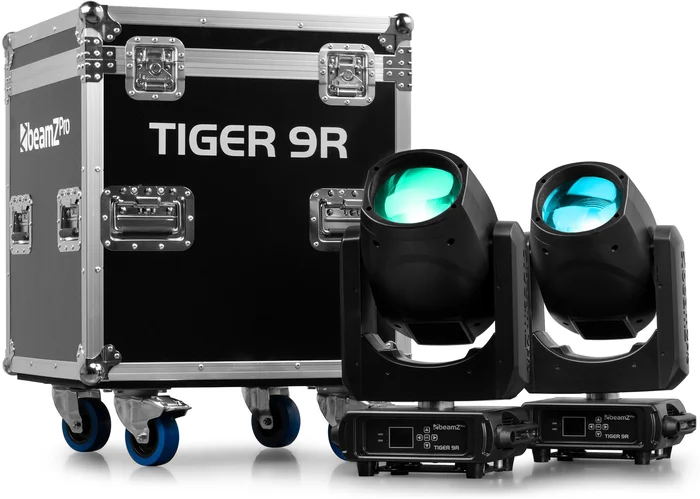 beamZ Pro Tiger 9R 260W Beam Moving Head 2 Stück im Flightcase