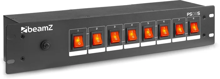 beamZ PS08S Schalttafel 8-Kanal Schuko-Steckdosen