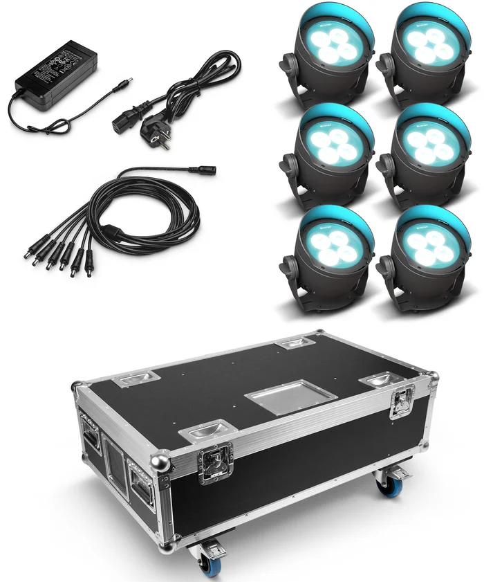 Cameo DROP® B4 TOURING SET 2 – 6 x CLDROPB4 im Lade-Flightcase mit Netzteil