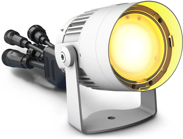 Cameo Q-SPOT 40I W – Kompakter IP65 Outdoor-Spot mit 40 W RGBA-LED in Weißer Ausführung