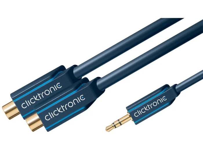 Clicktronic Casual MP3 Y-Adapter (3,5mm Klinken-Stecker/2x Cinch-Kupplung), 0,1m