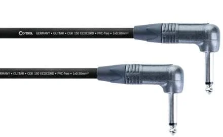 Cordial ECOCORD 0,30 RR – 0,3m, NEUTRIK 2 x Winkelklinke 6,3 mm mono retro