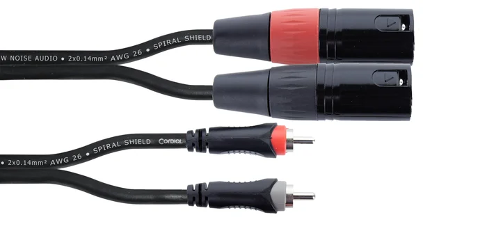 Cordial ELEMENTS 6m 2x XLR male black – 2x RCA black – elements MIC 2 twin
