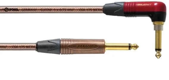 Cordial ENCORE CSI 9 RP-METAL-SILENT – 9,0 m, NEUTRIK Winkelklinke 6,3 mm mono SILENT rot gold