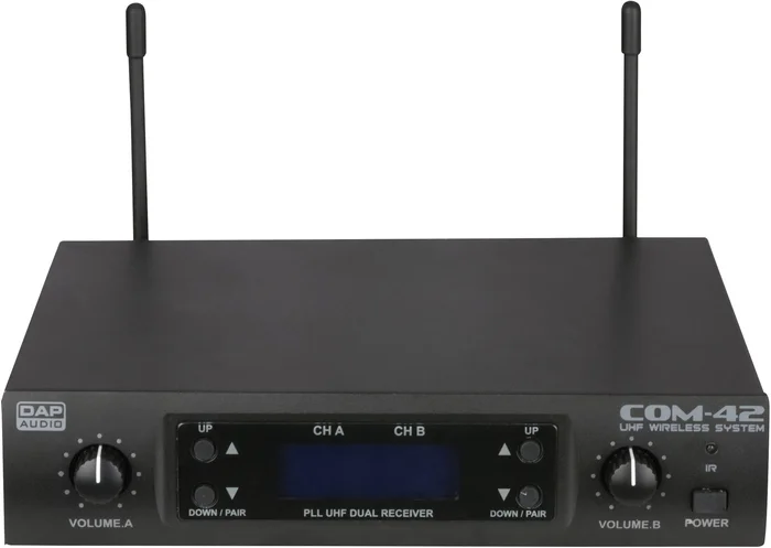 DAP-Audio COM-42 Drahtloses 2-Kanal-Handmikrofonsystem