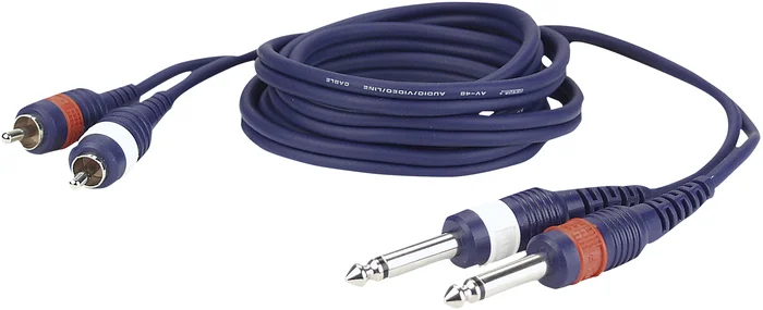 DAP-Audio FL23 – 2 Cinch-Stecker L/R auf 2 Mono-Klinkenstecker L/R, 3 m