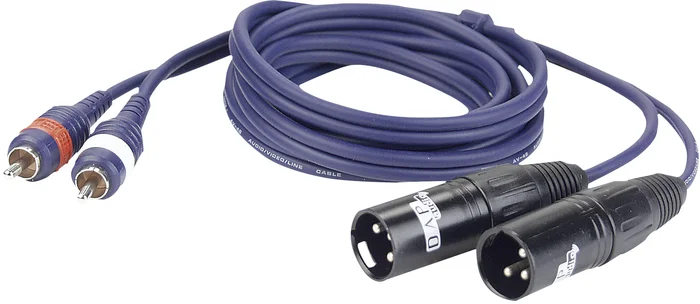 DAP-Audio FL26 – 2 Cinch-Stecker L/R auf 2 XLR/M 3P, 3 m