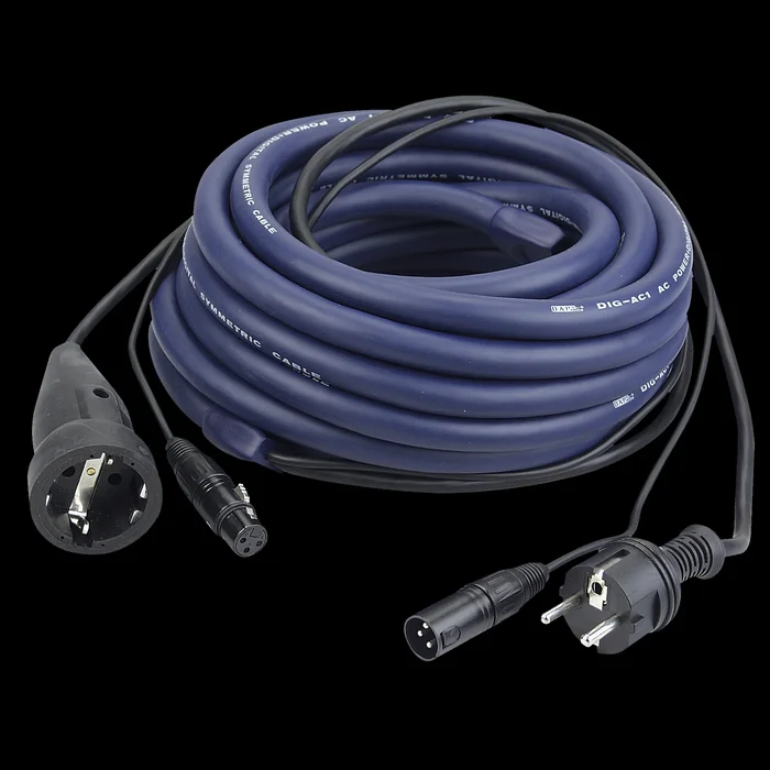 DAP FP05 – Schuko/XLR M – Schuko/XLR F – DMX / Power LIGHT Strom- und Signalkabel – 15 m
