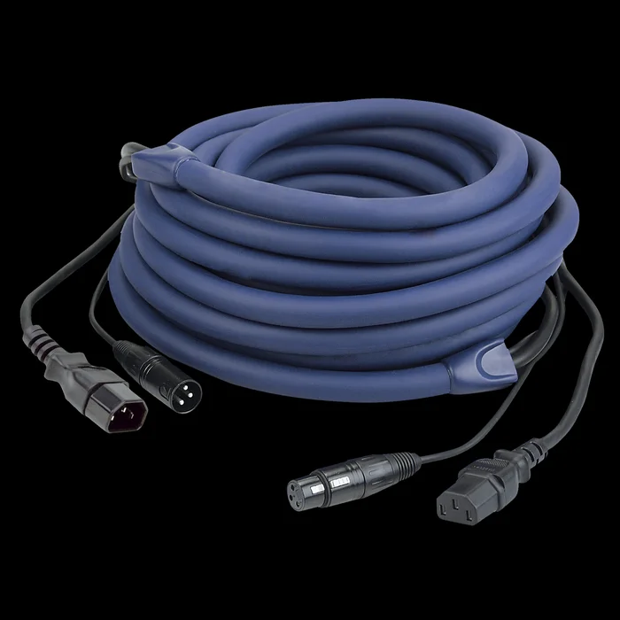 DAP FP12 – IEC/XLR M – IEC/XLR F – DMX / Power 1,5m LICHT Strom- und Signal-Kabel