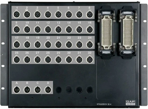 DAP Stagebox montiert, 32 in, 4 out, Neutrik Connector