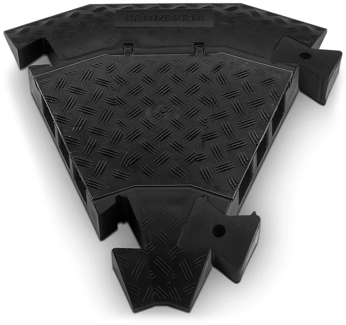 Defender 3 C BLK – Kabelbrücke 3 Kanäle | schwarz | 45° Bogen | mit Verbinder