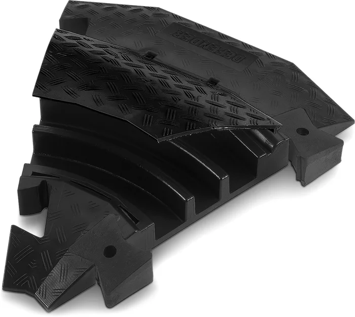 Defender 3 C BLK – Kabelbrücke 3 Kanäle | schwarz | 45° Bogen | mit Verbinder – Bild 2