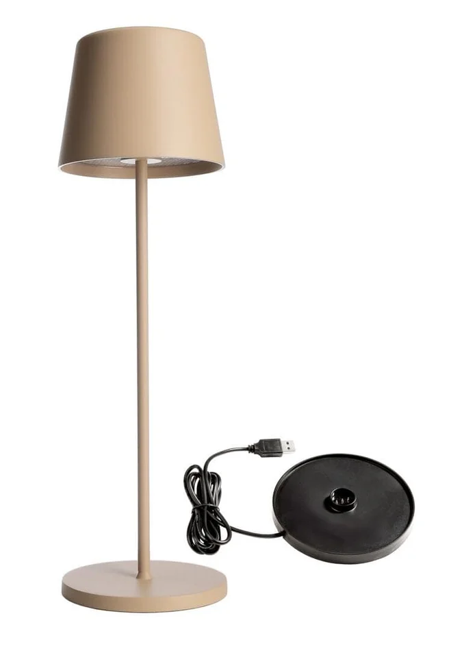 Deko-Light Akkuleuchte – Set Canis Beige + Ladesockel – IP65