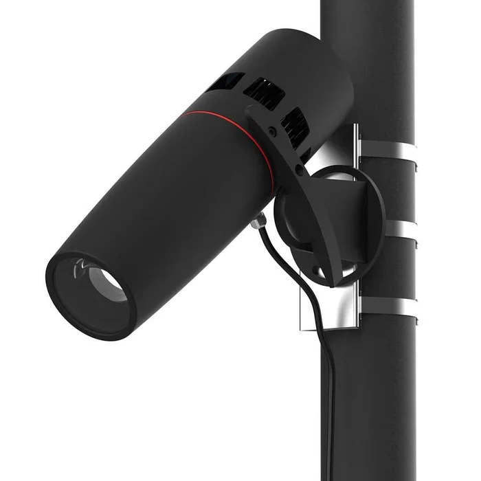 Derksen PHOS 160 pole mount – Leistungsstarker LED-Projektor für den Innen- und Außenbereich – schwarz