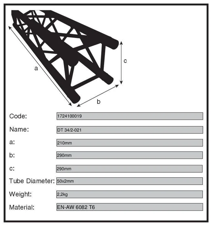 DURATRUSS DT 34/2-021, 4-Punkt-Traverse 21cm – Bild 3