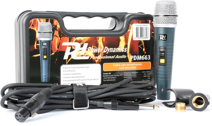 Dynamisches Mikrofon Power Dynamics PDM663 im Koffer