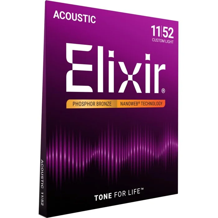 Elixir Strings Phosphor Bronze Saiten Nanoweb Custom Light (.011-.052)