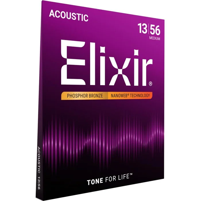 Elixir Strings Phosphor Bronze Saiten Nanoweb Medium (.013-.056)