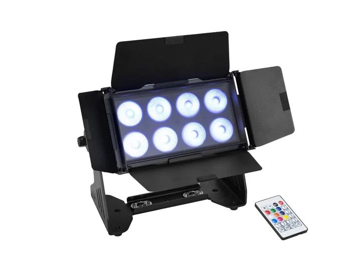 EUROLITE AKKU Multiflood IP 8x10W RGBW Wash – CRMX und Akku