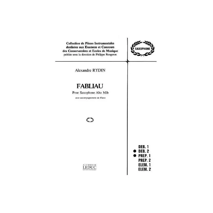 Fabliau pour saxophone alto et piano