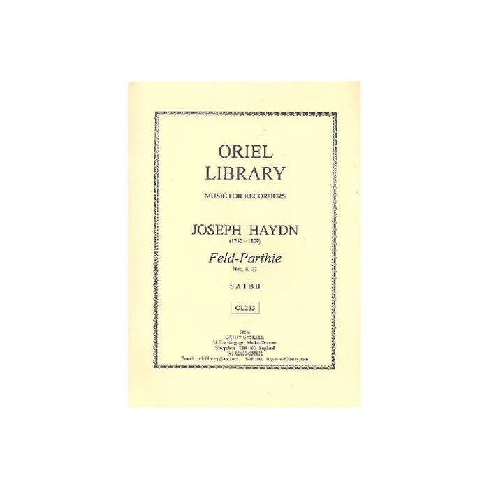 Feld-Parthie Hob.II 23 for 5 recorders (SATBB)